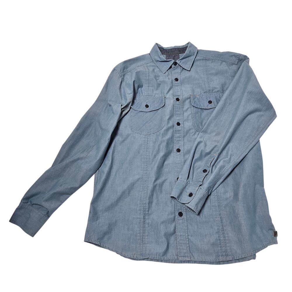 Rei Men's Shirt Casual Long Sleeve Light Blue Large Button Down